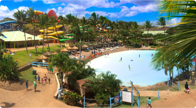 aerial view of water park